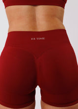Load image into Gallery viewer, Scarlet Red ES TIME shorts ( front and back logo)
