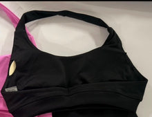 Load image into Gallery viewer, Black ES TIME sports bra
