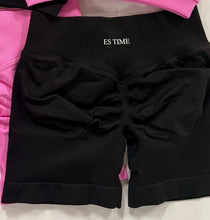 Load image into Gallery viewer, Black ES TIME shorts ( front and back logo)
