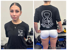 Load image into Gallery viewer, ES TIME FOR FITNESS Black Shirt White Logo
