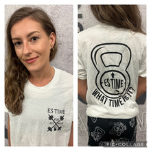 Load image into Gallery viewer, ES TIME FOR FITNESS White Shirt Black Logo
