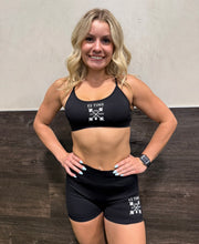 Load image into Gallery viewer, Black ES TIME FOR FITNESS Sports Bra
