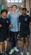 Load image into Gallery viewer, ES TIME FOR FITNESS Black Shirt White Logo

