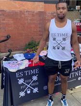 Load image into Gallery viewer, ES TIME FOR FITNESS  Tank Top  White Black Logo
