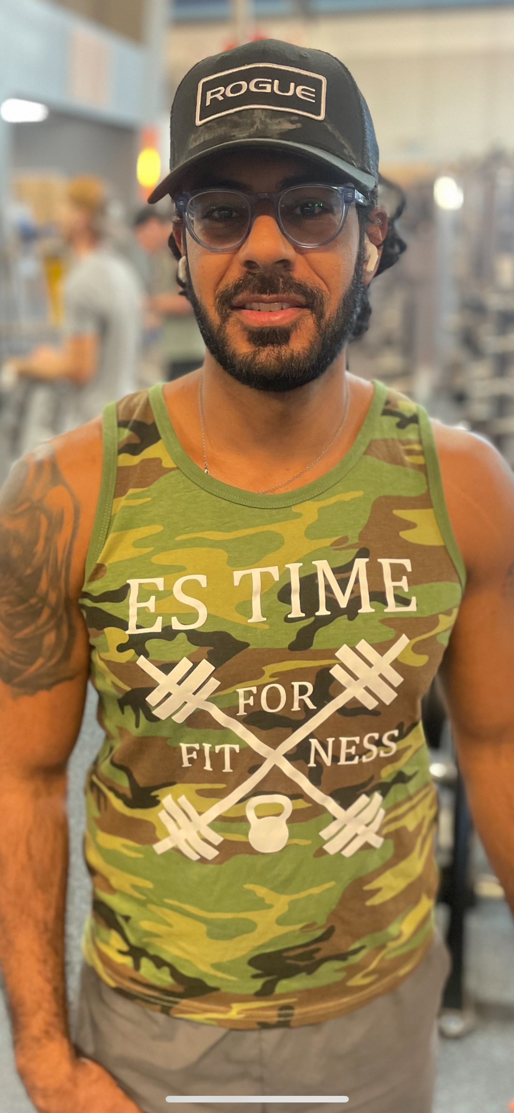 ES TIME FOR FITNESS Camo  tank top White Logo Different Sizes