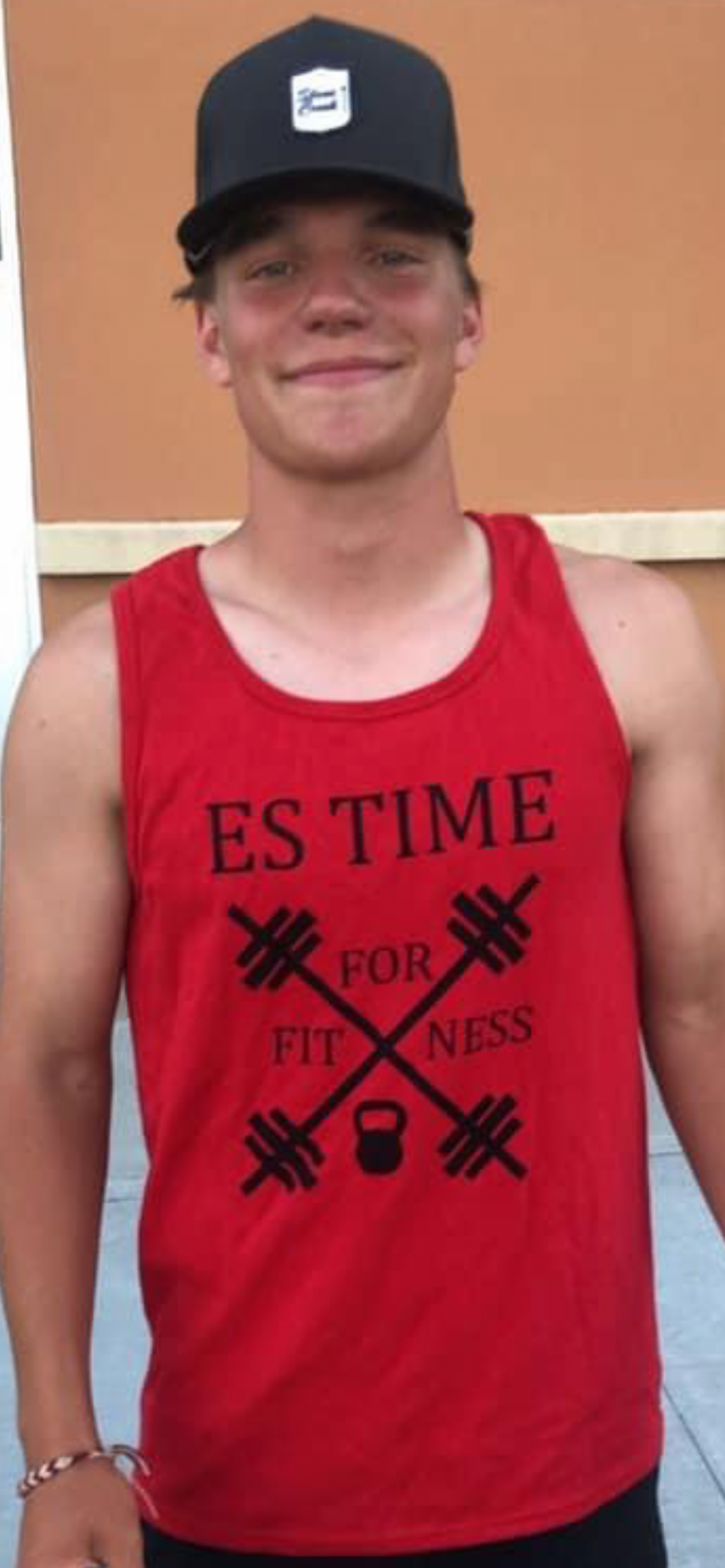 ES TIME FOR FITNESS Tank Top Red  Black Logo Different Sizes